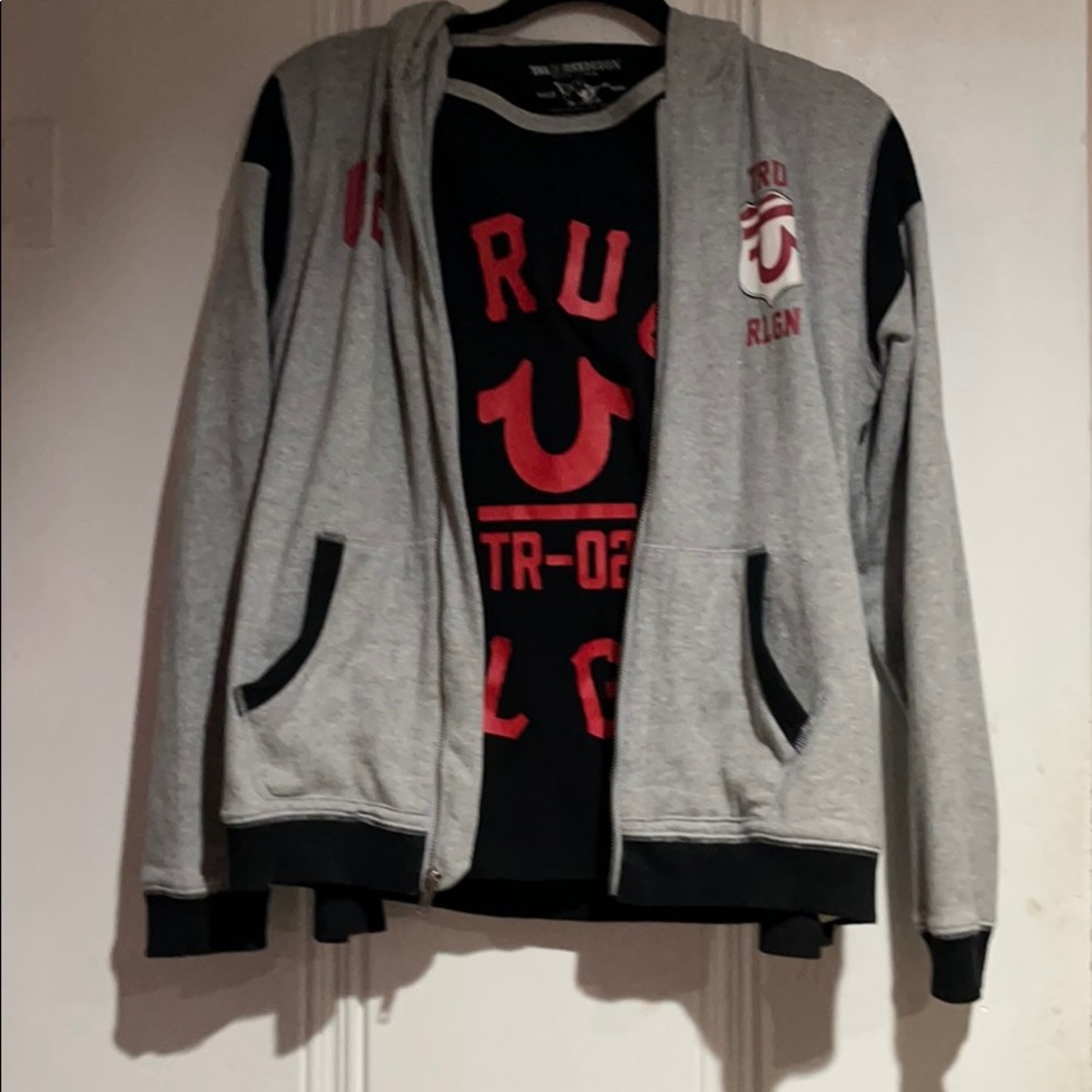 Boys true religion hoodie and matching t shirt